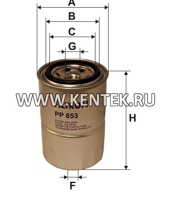 топливный фильтр коробочного типа FILTRON PP853 FILTRON  - фото, характеристики, описание.