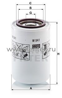 масляный фильтр MANN-FILTER W941 MANN-FILTER  - фото, характеристики, описание.