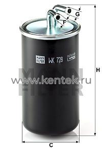 топливный фильтр MANN-FILTER WK728 MANN-FILTER  - фото, характеристики, описание.