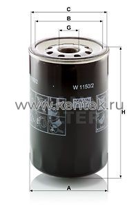 масляный фильтр MANN-FILTER W1150/2 MANN-FILTER  - фото, характеристики, описание.