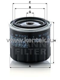 масляный фильтр MANN-FILTER W712/31 MANN-FILTER  - фото, характеристики, описание.