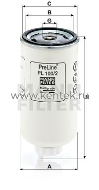 топливный фильтр серии PreLine MANN-FILTER PL100/2 MANN-FILTER  - фото, характеристики, описание.