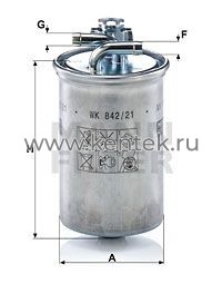 топливный фильтр MANN-FILTER WK842/21X MANN-FILTER  - фото, характеристики, описание.
