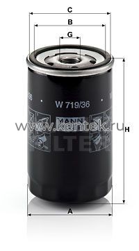 масляный фильтр MANN-FILTER W719/36 MANN-FILTER  - фото, характеристики, описание.