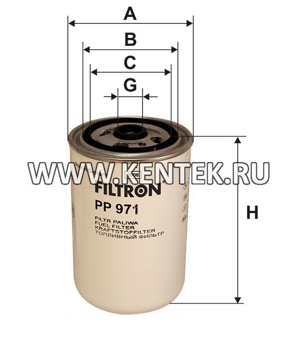 топливный фильтр коробочного типа FILTRON PP971 FILTRON  - фото, характеристики, описание.