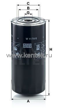 масляный фильтр MANN-FILTER W1170 MANN-FILTER  - фото, характеристики, описание.
