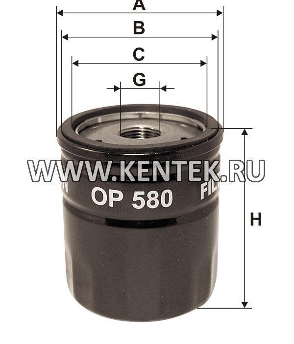 навинчивающийся масляный фильтр (коробочного типа) FILTRON OP580 FILTRON  - фото, характеристики, описание.