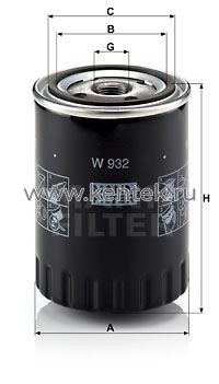 масляный фильтр MANN-FILTER W932 MANN-FILTER  - фото, характеристики, описание.
