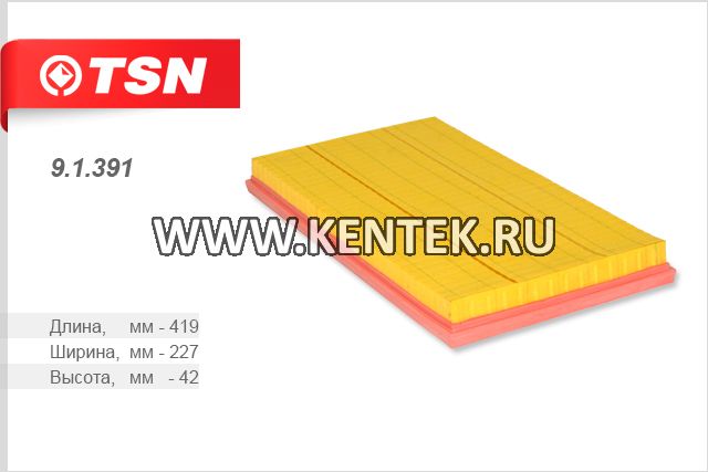 Фильтр воздушный TSN 9.1.391 TSN  - фото, характеристики, описание.