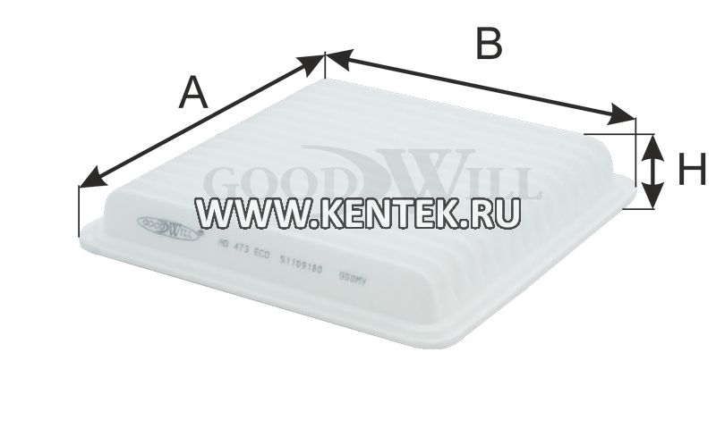 Фильтр воздушный GOODWILL AG 473 ECO GOODWILL  - фото, характеристики, описание.