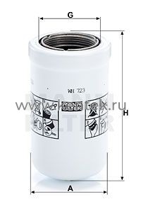 гидравлический фильтр высокого давления MANN-FILTER WH723 MANN-FILTER  - фото, характеристики, описание.