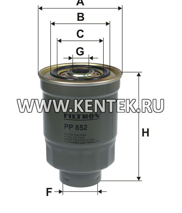 топливный фильтр коробочного типа FILTRON PP852 FILTRON  - фото, характеристики, описание.
