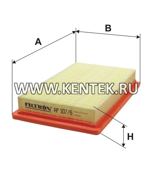 панельный воздушный фильтр FILTRON AP107/6 FILTRON  - фото, характеристики, описание.