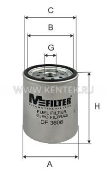 Фильтр топливный M-FILTER DF3606 M-FILTER  - фото, характеристики, описание.