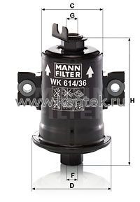 топливный фильтр MANN-FILTER WK614/36X MANN-FILTER  - фото, характеристики, описание.