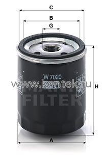 масляный фильтр MANN-FILTER W7020 MANN-FILTER  - фото, характеристики, описание.