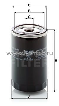 масляный фильтр MANN-FILTER W719/4 MANN-FILTER  - фото, характеристики, описание.
