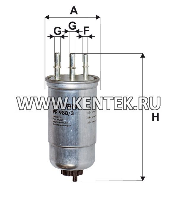 топливный фильтр коробочного типа FILTRON PP988/3 FILTRON  - фото, характеристики, описание.