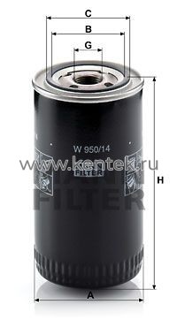 масляный фильтр MANN-FILTER W950/14 MANN-FILTER  - фото, характеристики, описание.