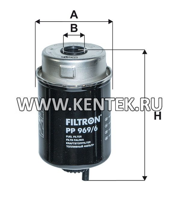 топливный фильтр коробочного типа FILTRON PP969/6 FILTRON  - фото, характеристики, описание.