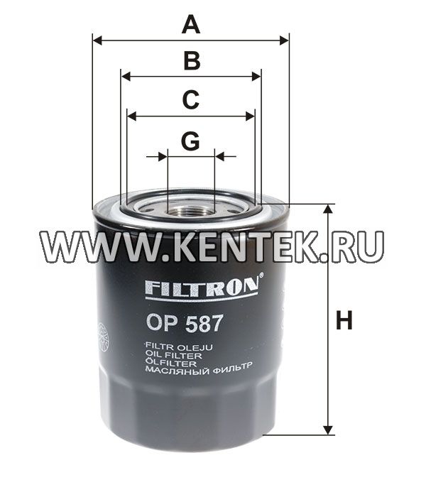 навинчивающийся масляный фильтр (коробочного типа) FILTRON OP587 FILTRON  - фото, характеристики, описание.