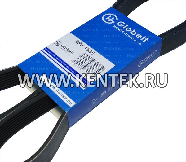 Ремень приводной поликлиновой усиленный GLOBELT 8PK1535 GLOBELT  - фото, характеристики, описание.