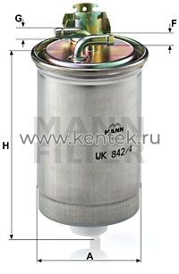 топливный фильтр MANN-FILTER WK842/4 MANN-FILTER  - фото, характеристики, описание.