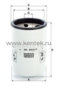 фильтр охлаждающей жидкости MANN-FILTER WA956/3 MANN-FILTER  - фото, характеристики, описание.