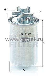 топливный фильтр MANN-FILTER WK823/1 MANN-FILTER  - фото, характеристики, описание.