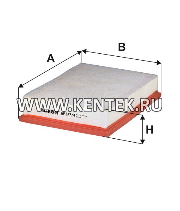 панельный воздушный фильтр FILTRON AP143/4 FILTRON  - фото, характеристики, описание.