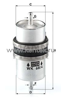 топливный фильтр MANN-FILTER WK68/4 MANN-FILTER  - фото, характеристики, описание.