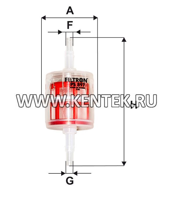 фильтрующий элемент топливного фильтра с пластиковым корпусом FILTRON PS897 FILTRON  - фото, характеристики, описание.