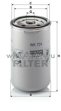 топливный фильтр MANN-FILTER WK724 MANN-FILTER  - фото, характеристики, описание.