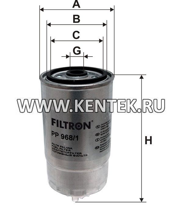 топливный фильтр коробочного типа FILTRON PP968/1 FILTRON  - фото, характеристики, описание.