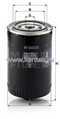 масляный фильтр MANN-FILTER W940/25(10) MANN-FILTER  - фото, характеристики, описание.