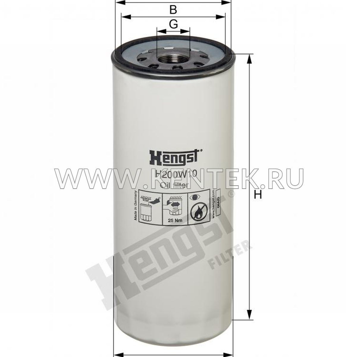 Фильтр масляный HENGST H200W10 HENGST  - фото, характеристики, описание.