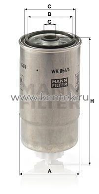 топливный фильтр MANN-FILTER WK854/4 MANN-FILTER  - фото, характеристики, описание.