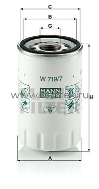 масляный фильтр MANN-FILTER W719/7 MANN-FILTER  - фото, характеристики, описание.