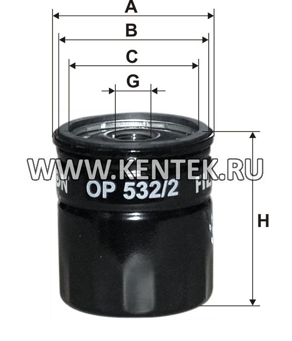 навинчивающийся масляный фильтр (коробочного типа) FILTRON OP532/2 FILTRON  - фото, характеристики, описание.