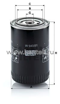 масляный фильтр MANN-FILTER W940/81 MANN-FILTER  - фото, характеристики, описание.