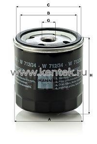 масляный фильтр MANN-FILTER W712/34(10) MANN-FILTER  - фото, характеристики, описание.