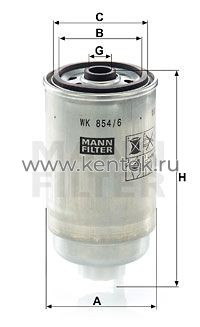 топливный фильтр MANN-FILTER WK854/6 MANN-FILTER  - фото, характеристики, описание.
