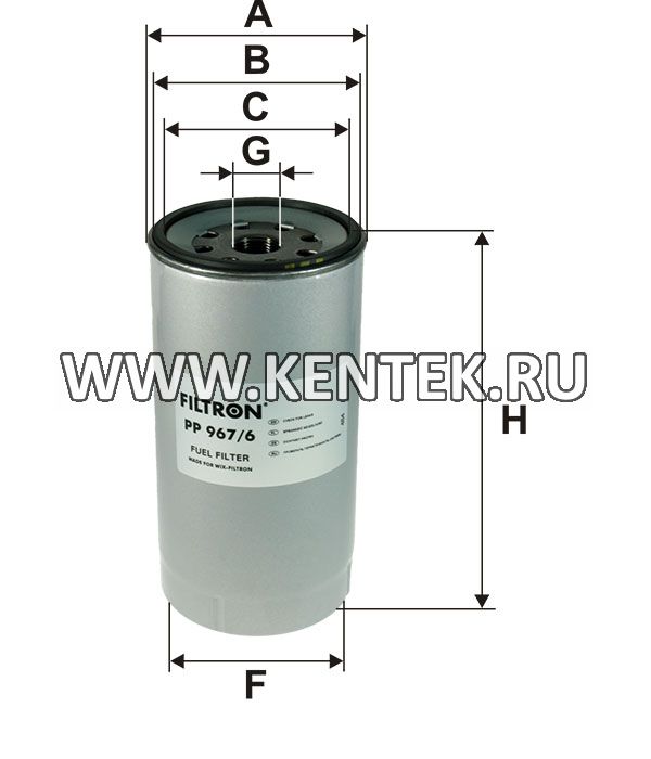 топливный фильтр коробочного типа FILTRON PP967/6 FILTRON  - фото, характеристики, описание.
