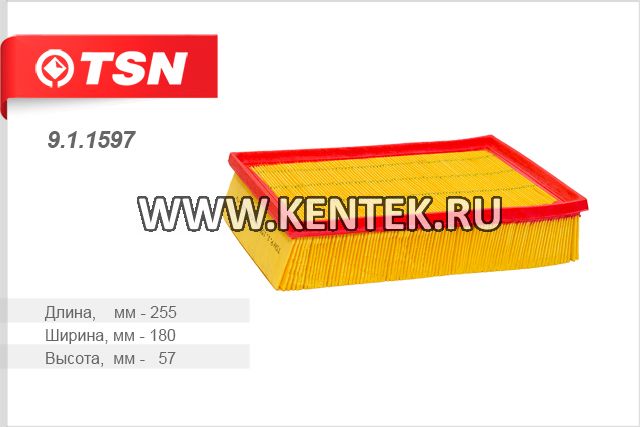 Фильтр воздушный TSN 9.1.1597 TSN  - фото, характеристики, описание.