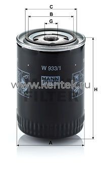 масляный фильтр MANN-FILTER W933/1 MANN-FILTER  - фото, характеристики, описание.