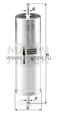топливный фильтр MANN-FILTER WK516 MANN-FILTER  - фото, характеристики, описание.