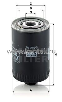 масляный фильтр MANN-FILTER W940/5 MANN-FILTER  - фото, характеристики, описание.