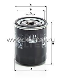 масляный фильтр MANN-FILTER W67 MANN-FILTER  - фото, характеристики, описание.