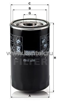 масляный фильтр, комбинированный MANN-FILTER WP1152 MANN-FILTER  - фото, характеристики, описание.