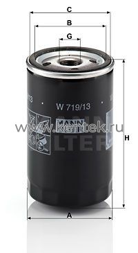 масляный фильтр MANN-FILTER W719/13 MANN-FILTER  - фото, характеристики, описание.